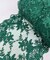 Hunter Green Floral Embroidered Lace Table Runner by the Yard, 14" Wide Sequin Mesh Lace Trim with Scalloped Edges